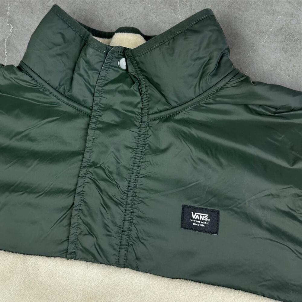 Vans Mammoth Fleece Cream & Green Anorak Jacket Large